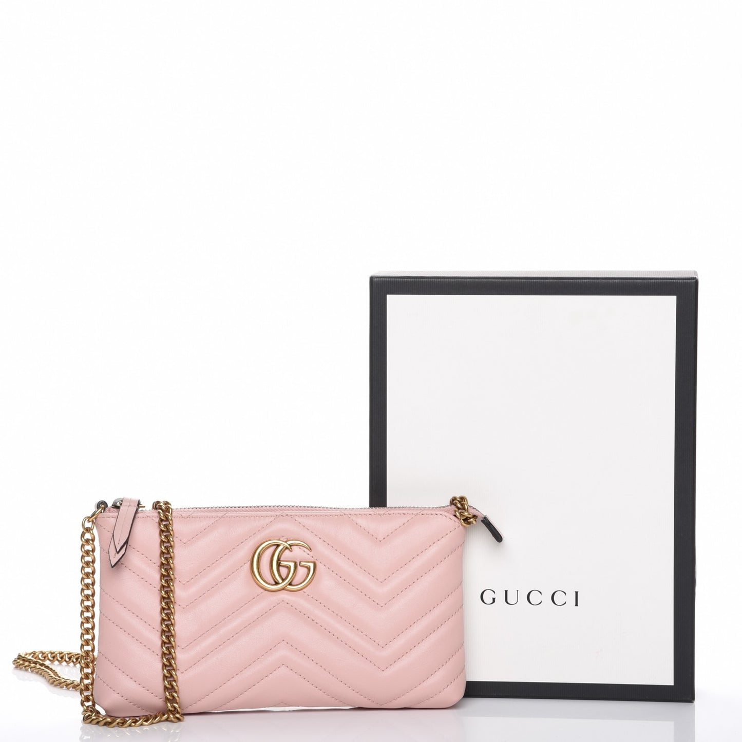 Calfskin Matelasse Mini GG Marmont Chain Bag Perfect Pink
