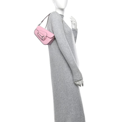 Gucci Calfskin Mini Horsebit 1955 Asymmetric Shoulder Bag Pink 2 of 10