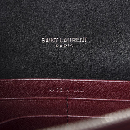 Saint Laurent Calfskin Lizard Embossed Monogram Cassandra Chain Wallet Black 6 of 9