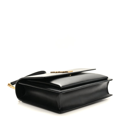 Saint Laurent Smooth Calfskin Medium Monogram Sunset Satchel Black 4 of 8