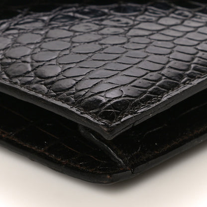 Hermes Shiny Porosus Crocodile Lydie Clutch Chocolate 10 of 18
