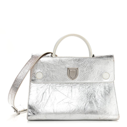 Christian Dior Metallic Calfskin Medium Diorever Flap Silver 1 of 16