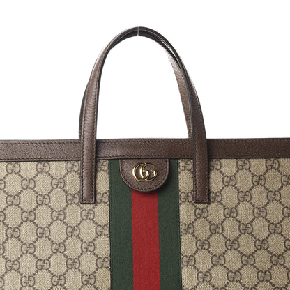 Gucci GG Supreme Monogram Web Ophidia Vertical Tote Brown 10 of 10