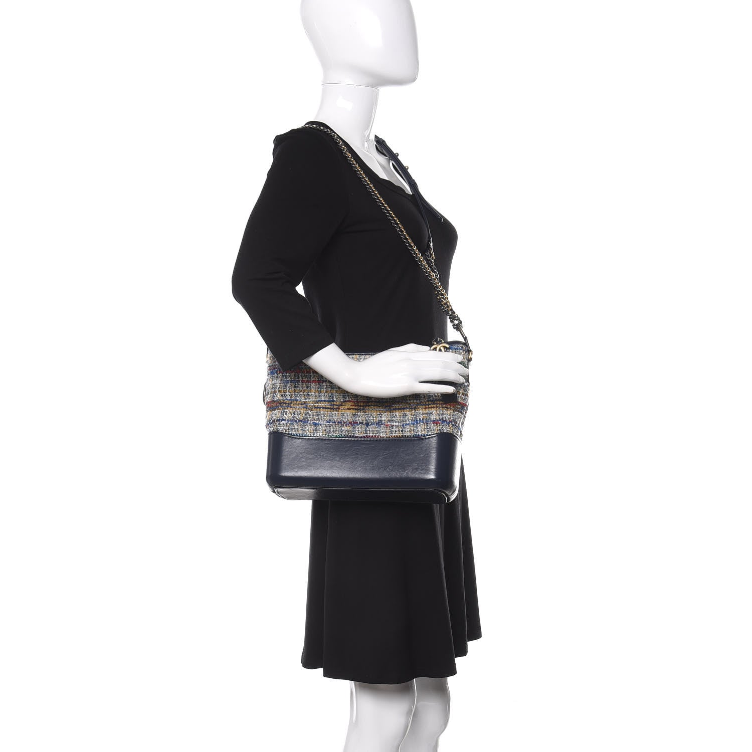 Chanel Tweed Calfskin Medium Gabrielle Hobo Blue 2 of 11