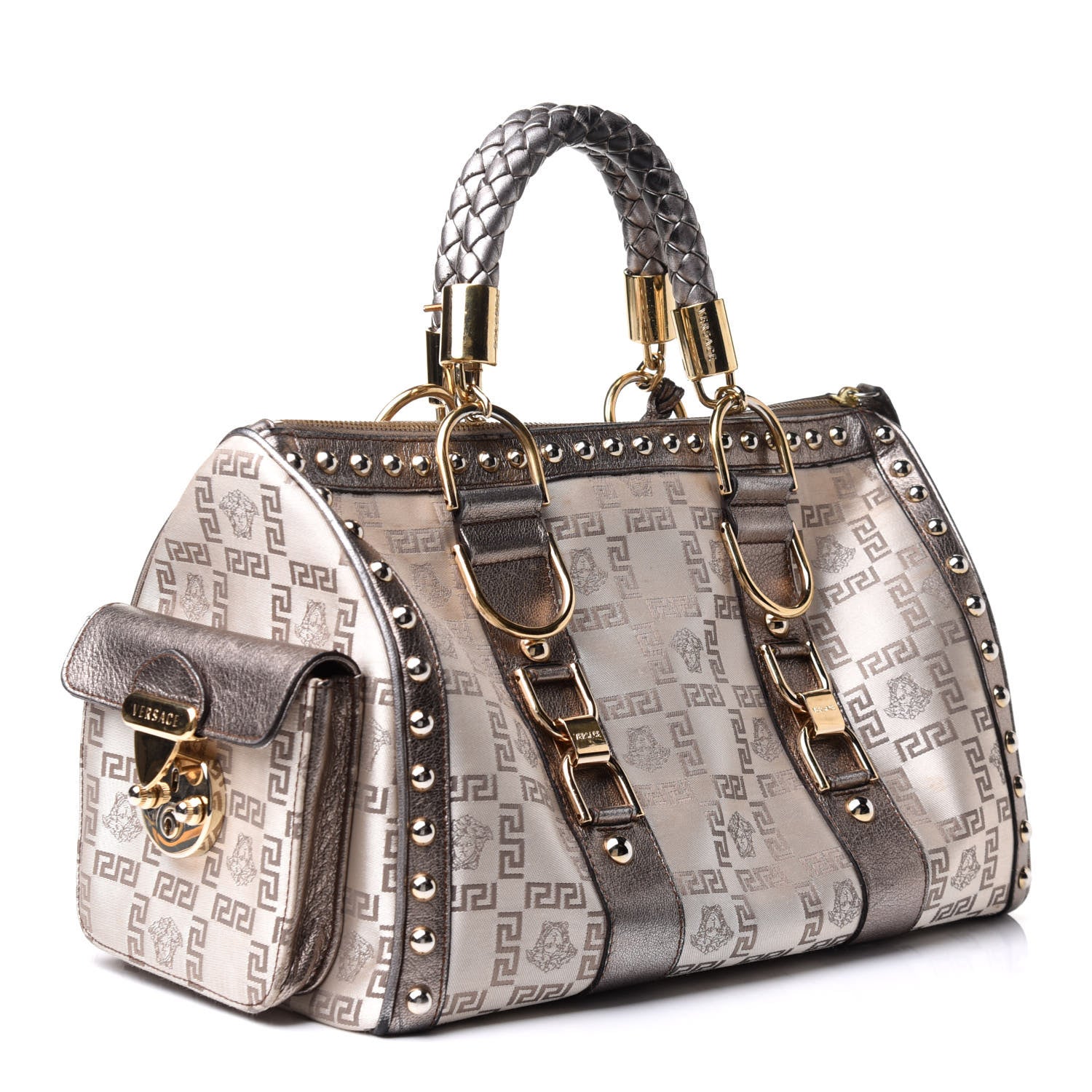 Versace Metallic Calfskin Snap Out Of It Bag Bronze 2 of 28