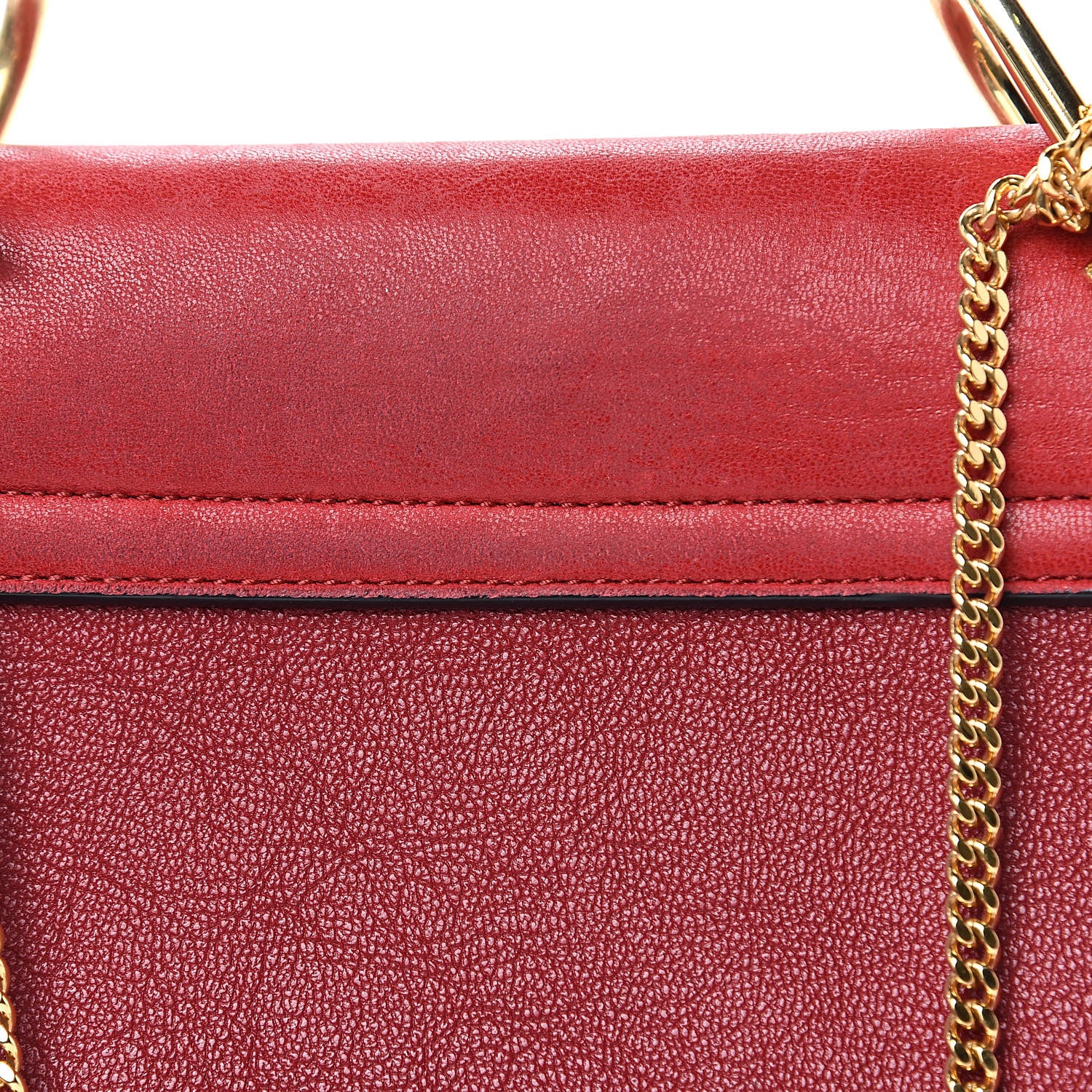 Chloe Grained Calfskin Lambskin Drew Shoulder Bag Red 12 of 16
