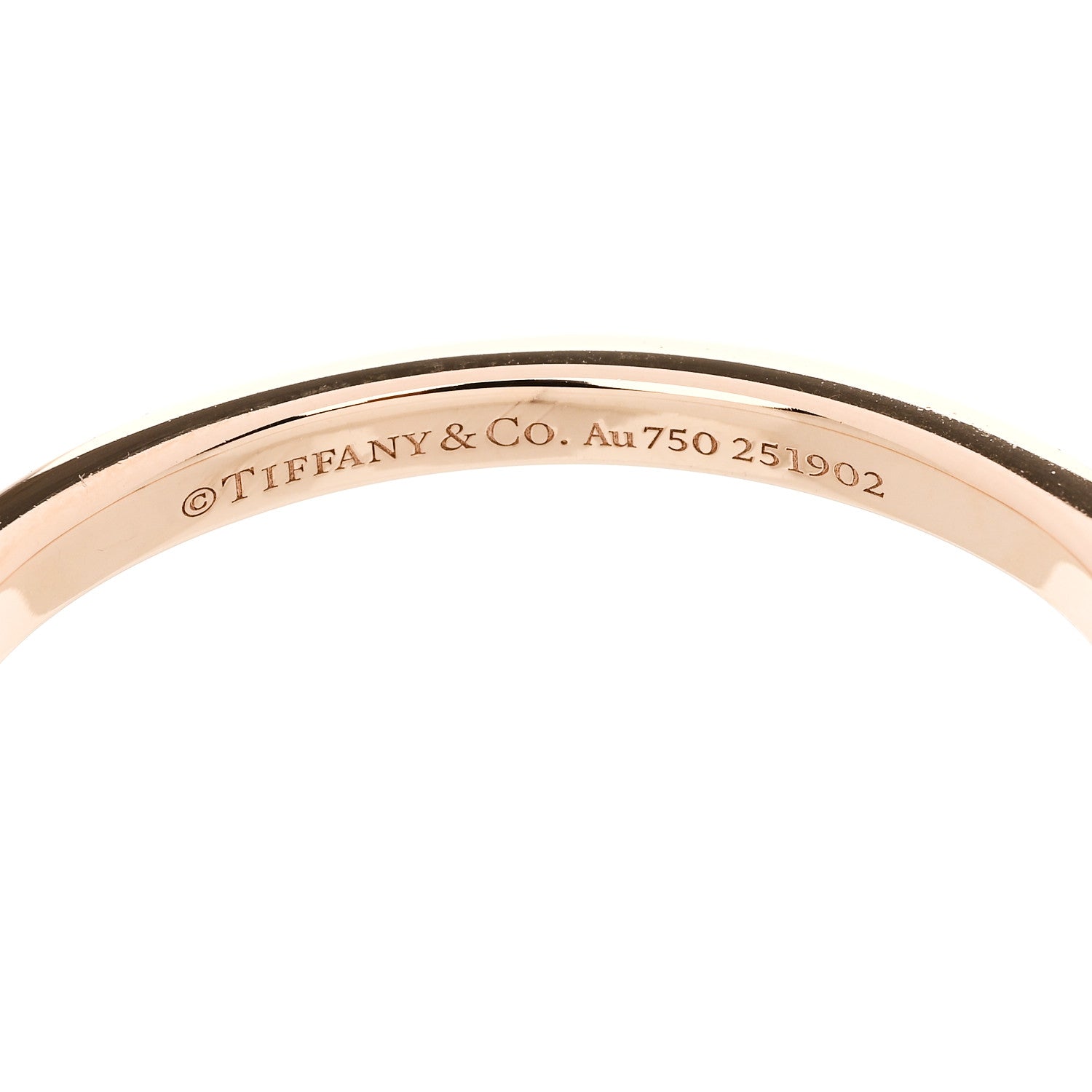 Tiffany 18K Rose White Gold Lock Narrow Bangle Bracelet 4 of 5