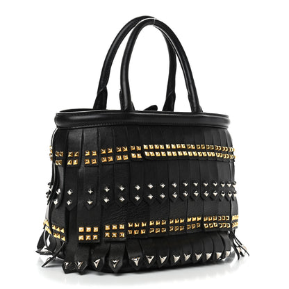 Prada Nappa Studded Fringe Tote Black 2 of 4