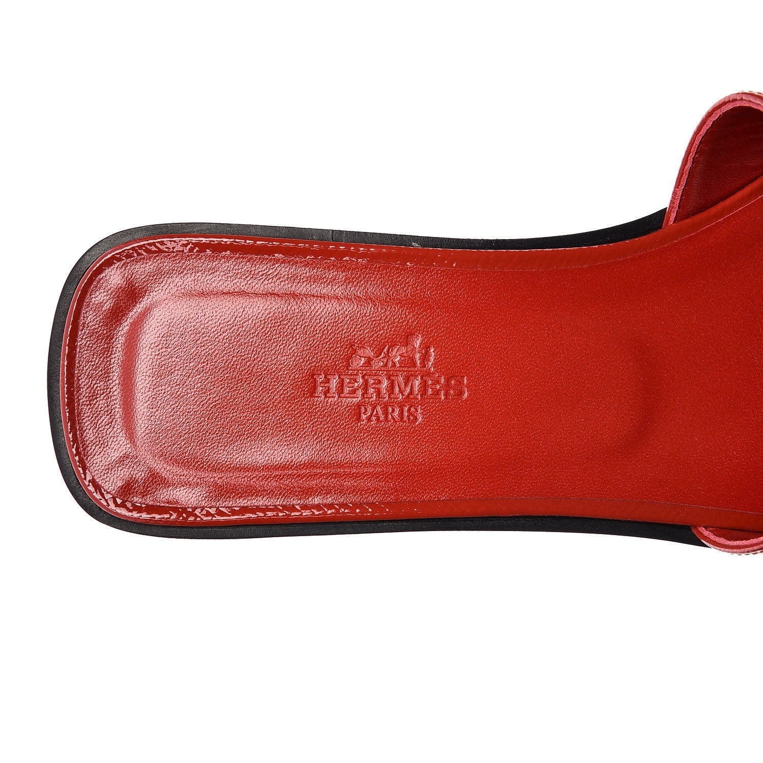 Hermes Patent Epsom Oran Sandals 37.5 Jasper Rouge 6 of 8