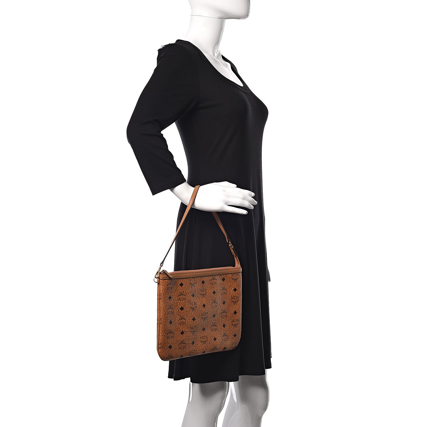 MCM Visetos Medium Stark Wristlet Pouch Cognac 2 of 9