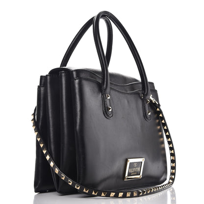Valentino Garavani Vitello Rockstud Accordion Satchel Black 3 of 15