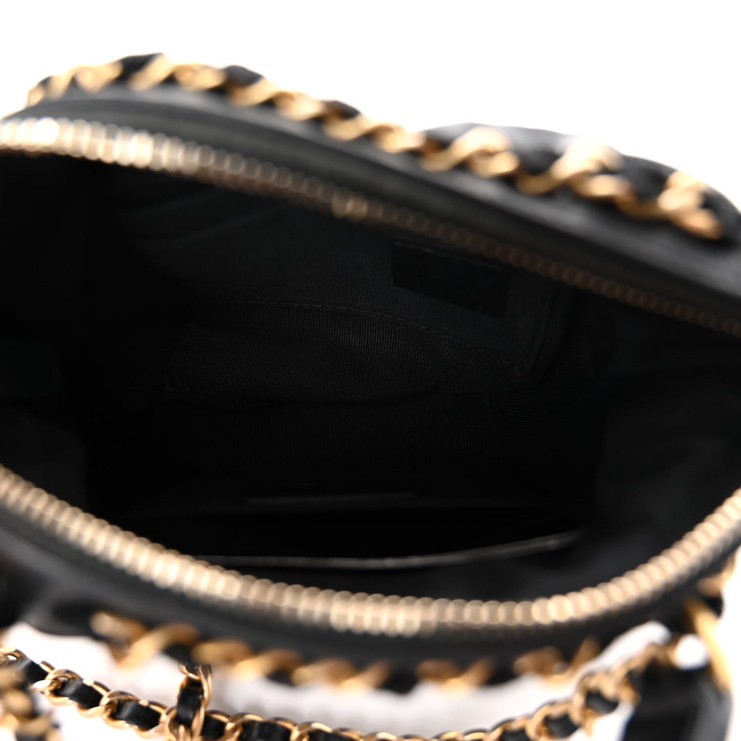 Nylon Grosgrain Quilted Lifestyle Clutch with Chain Black