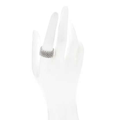 Tiffany Sterling Silver Somerset Mesh Ring 60 9 2 of 4