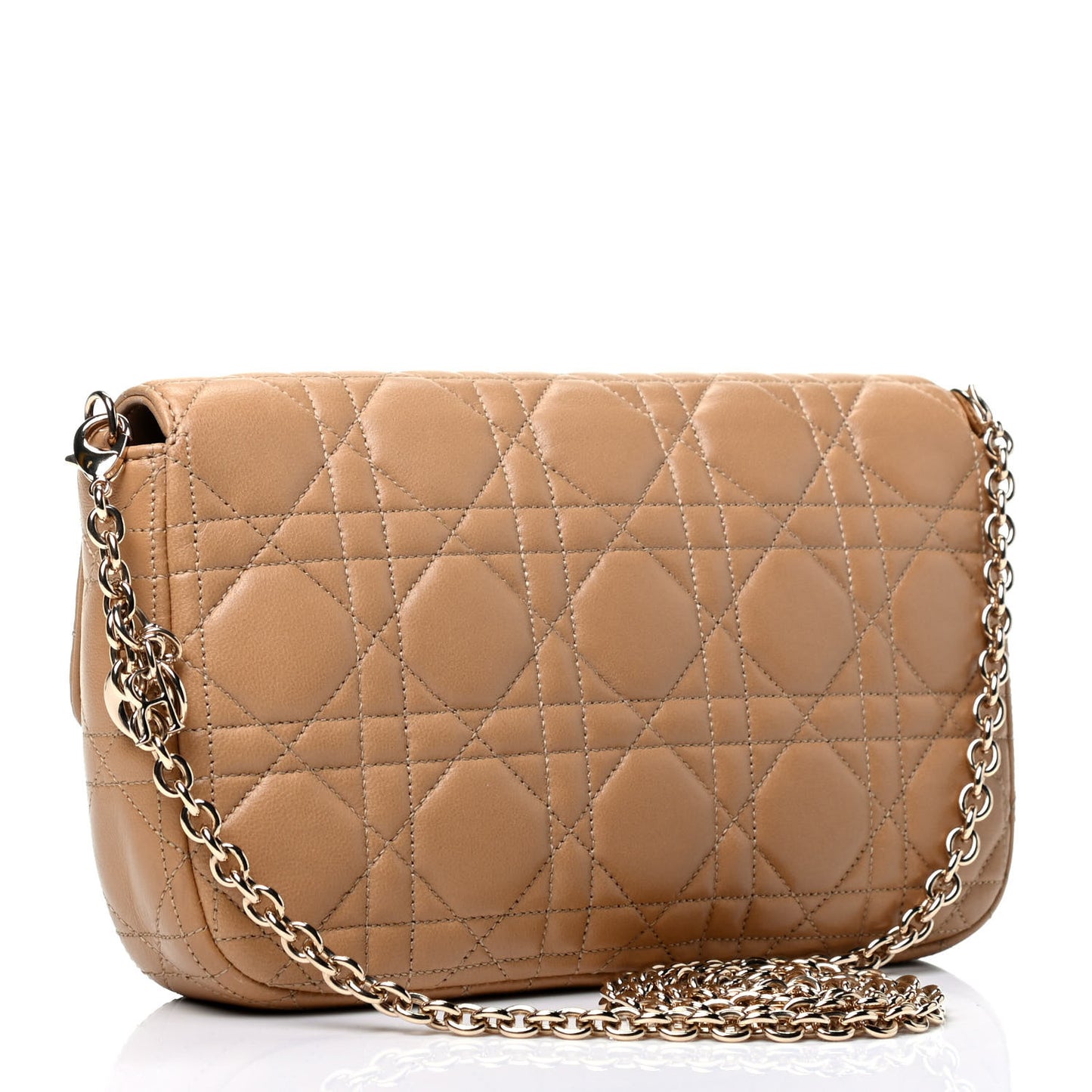 Lambskin Cannage Miss Dior Promenade Pouch Beige