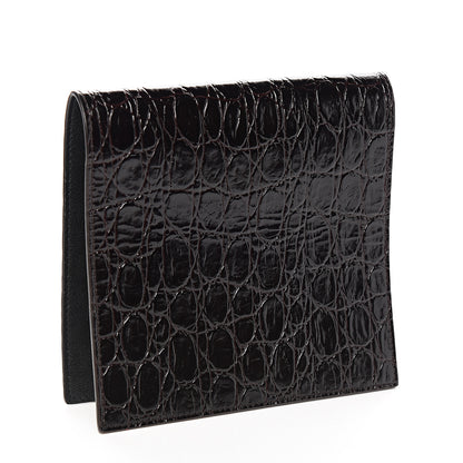 Saint Laurent Calfskin Crocodile Embossed Wallet Black 2 of 5