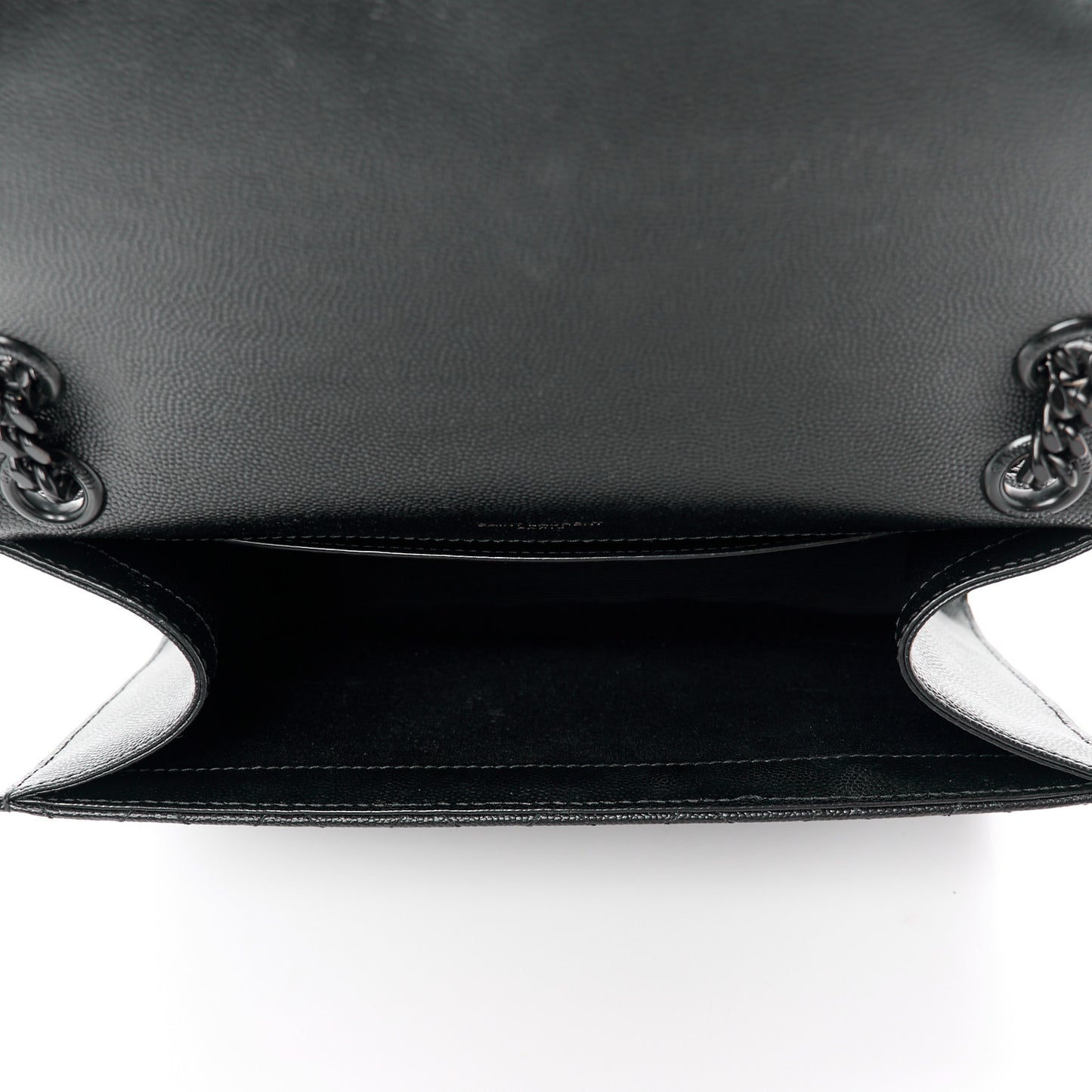 Grain De Poudre Textured Mixed Matelasse Triquilt Medium Monogram Monochrome Satchel Black