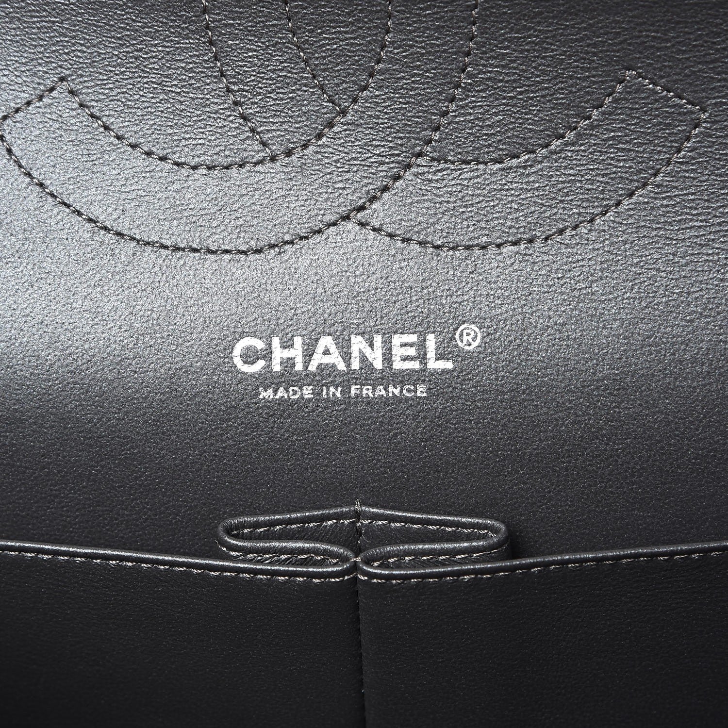 Chanel Metallic Caviar Quilted Jumbo Double Flap Dark Silver 7 of 10