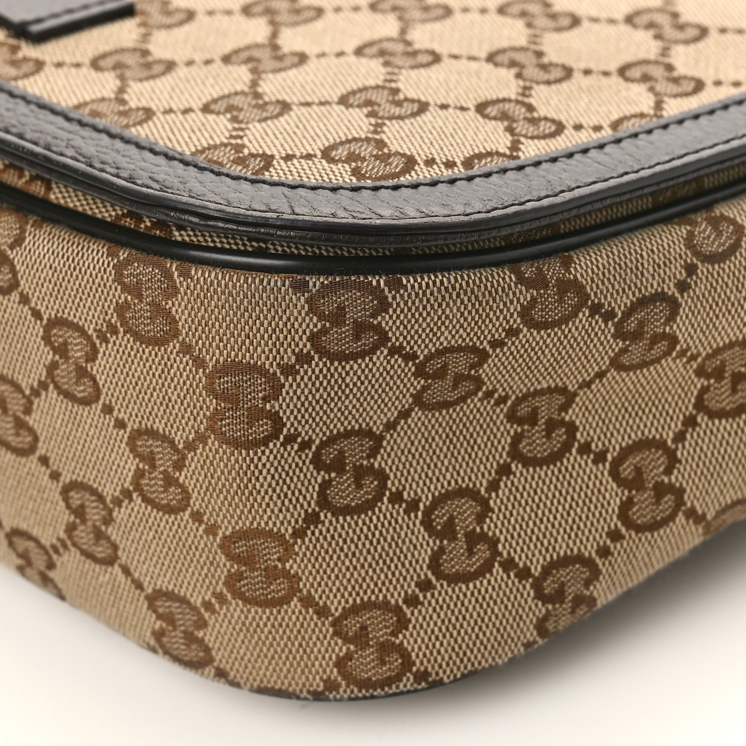 Gucci Monogram Flap Messenger Bag Beige Dark Brown 10 of 11