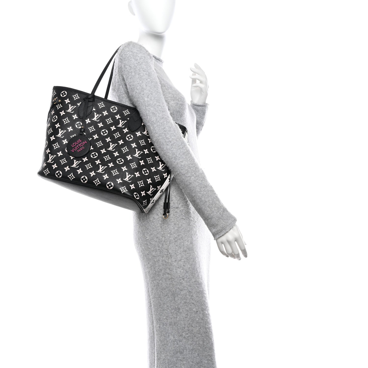 Louis Vuitton Empreinte Spring In The City Neverfull MM Black White Pink 2 of 9