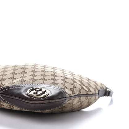 Gucci Monogram Medium New Britt Hobo Dark Brown 7 of 17