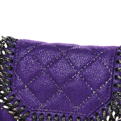 Stella McCartney Metallic Shaggy Deer Quilted Small Falabella Wallet Purple 6 of 6