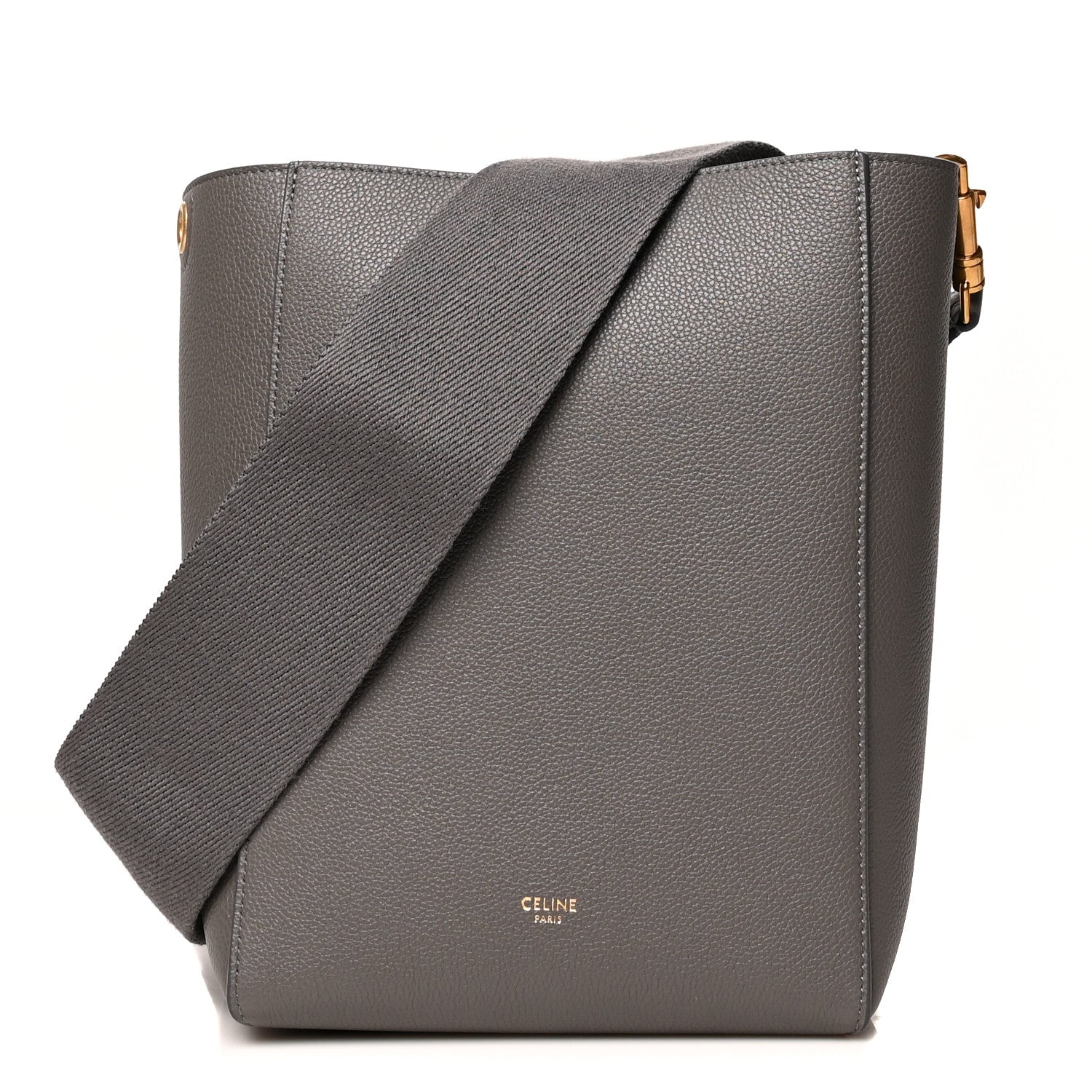 Celine Soft Grained Calfskin Small Sangle Bucket Bag Grey 1 of 9