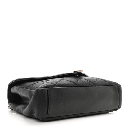 Saint Laurent Calfskin Diamond Quilted Monogram Large College Bag Black 4 of 10