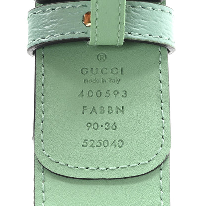 Gucci Monogram Jumbo GG Textured Dollar Calfskin Double G 40mm Belt 90 36 Mint Green 3 of 4