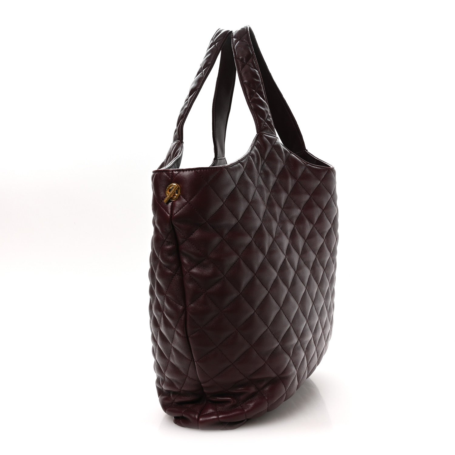 Saint Laurent Lambskin Quilted Maxi Icare Shopping Tote  Rouge Cabernet 6 of 20