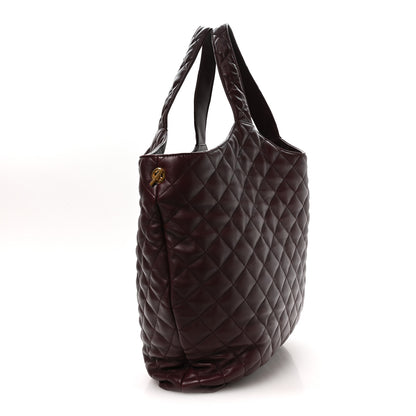 Saint Laurent Lambskin Quilted Maxi Icare Shopping Tote  Rouge Cabernet 6 of 20