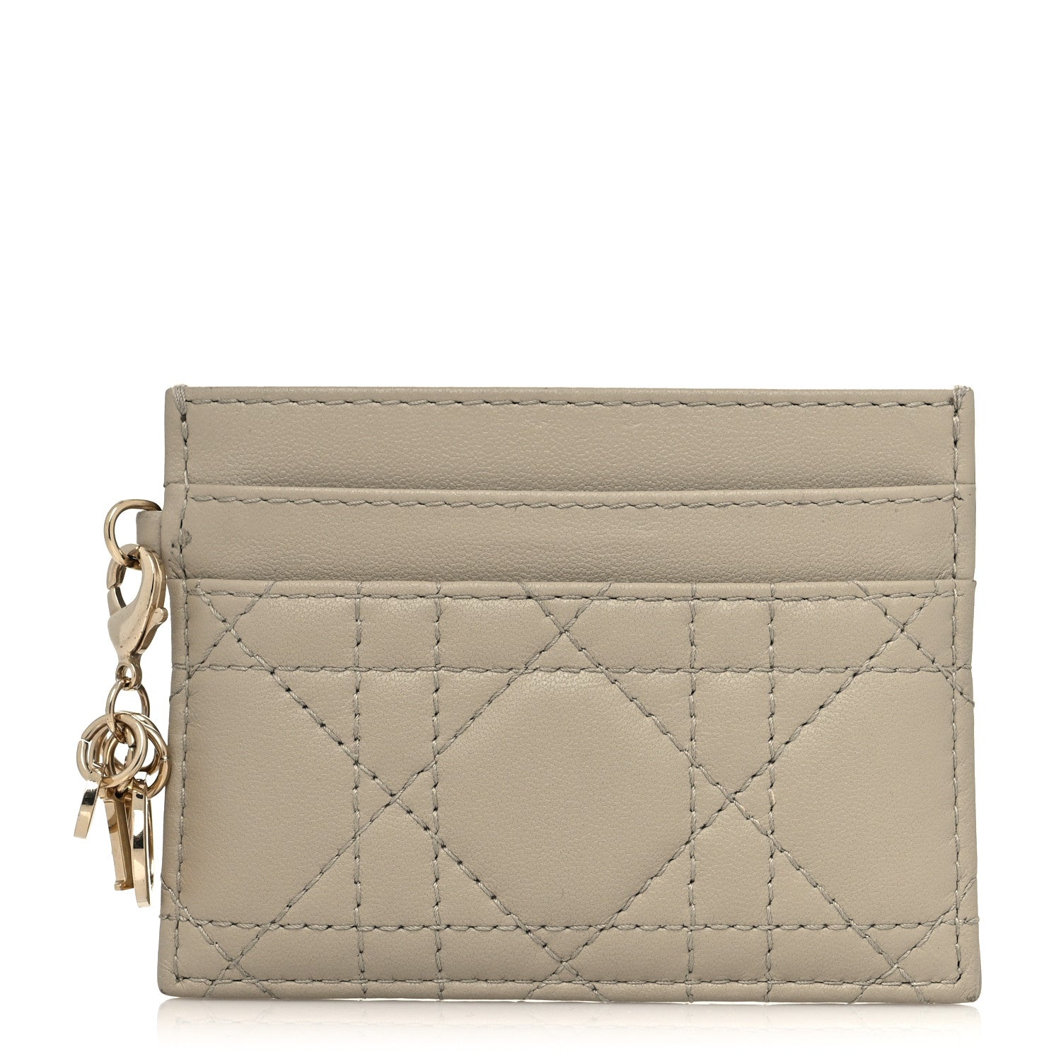 Christian Dior Lambskin Cannage Lady Dior Five-Slots Card Holder Beige 1 of 10