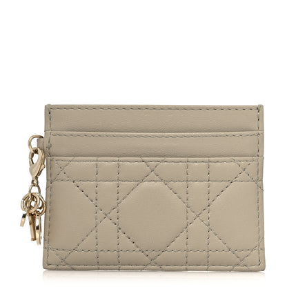 Christian Dior Lambskin Cannage Lady Dior Five-Slots Card Holder Beige 1 of 10