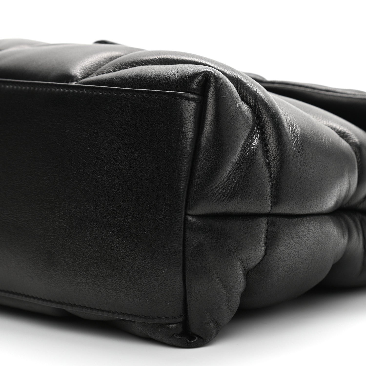 Saint Laurent Lambskin Quilted Medium Loulou Puffer Monogram Chain Satchel Black 11 of 11