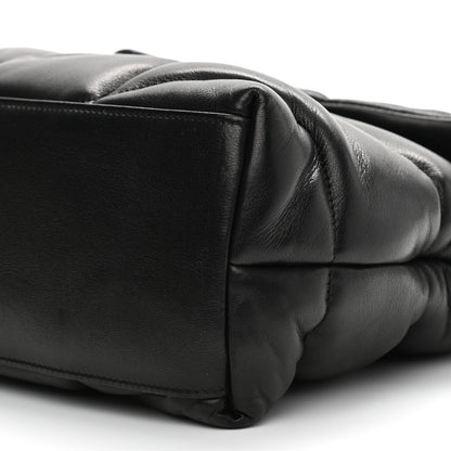 Saint Laurent Lambskin Quilted Medium Loulou Puffer Monogram Chain Satchel Black 11 of 11