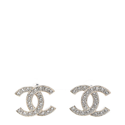 Chanel Crystal CC Earrings Gold 1 of 5