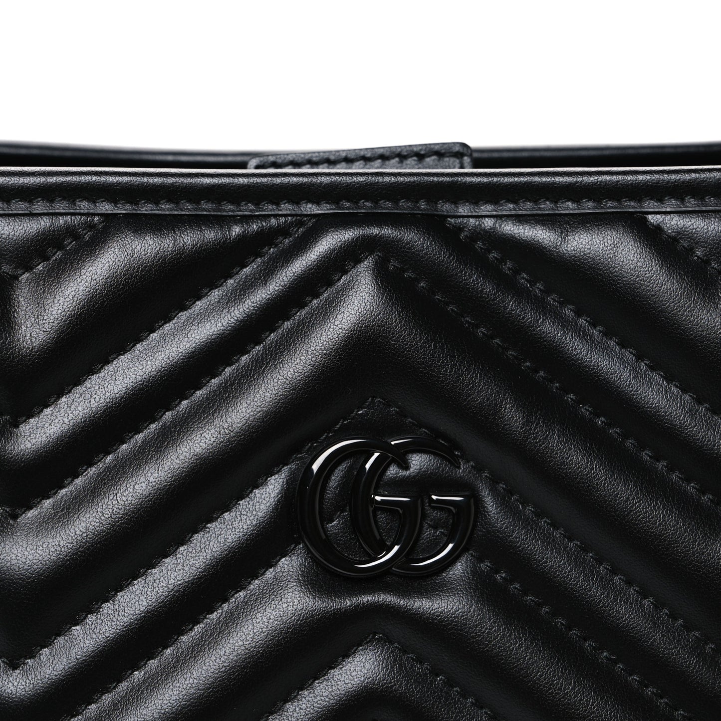 Calfskin Matelasse Monochrome Large GG Marmont Tote Bag Black