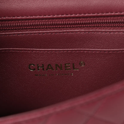 Chanel Lambskin Quilted Mini Top Handle Rectangular Flap Burgundy 6 of 11