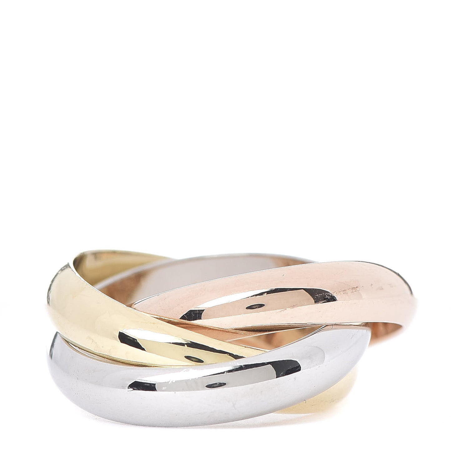 18K Pink Yellow White Gold Large Trinity Ring 55 7.25