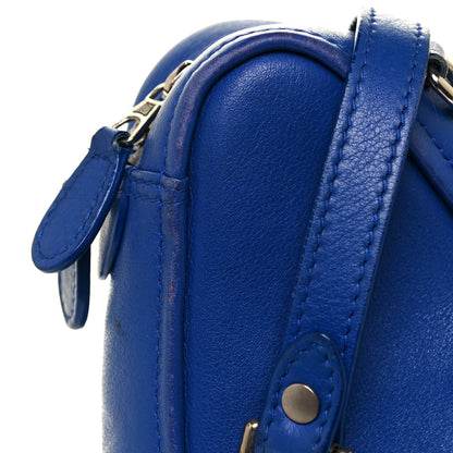 Balenciaga Shiny Day Calfskin Logo XS Triangle Chain Duffle Bleu Roi White 13 of 16