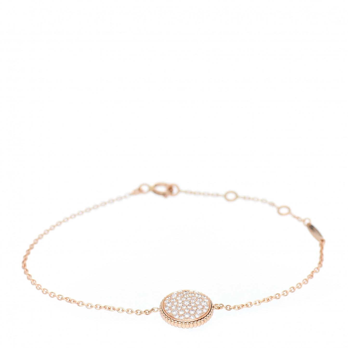 18K Rose Gold Pave Diamond Rose Des Vents Bracelet