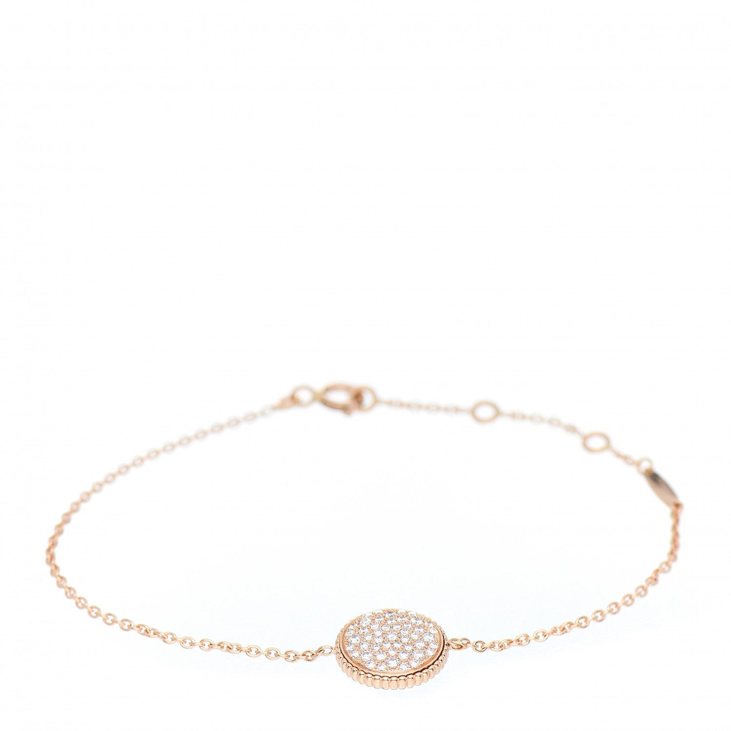 Christian Dior 18K Rose Gold Pave Diamond Rose Des Vents Bracelet 3 of 6