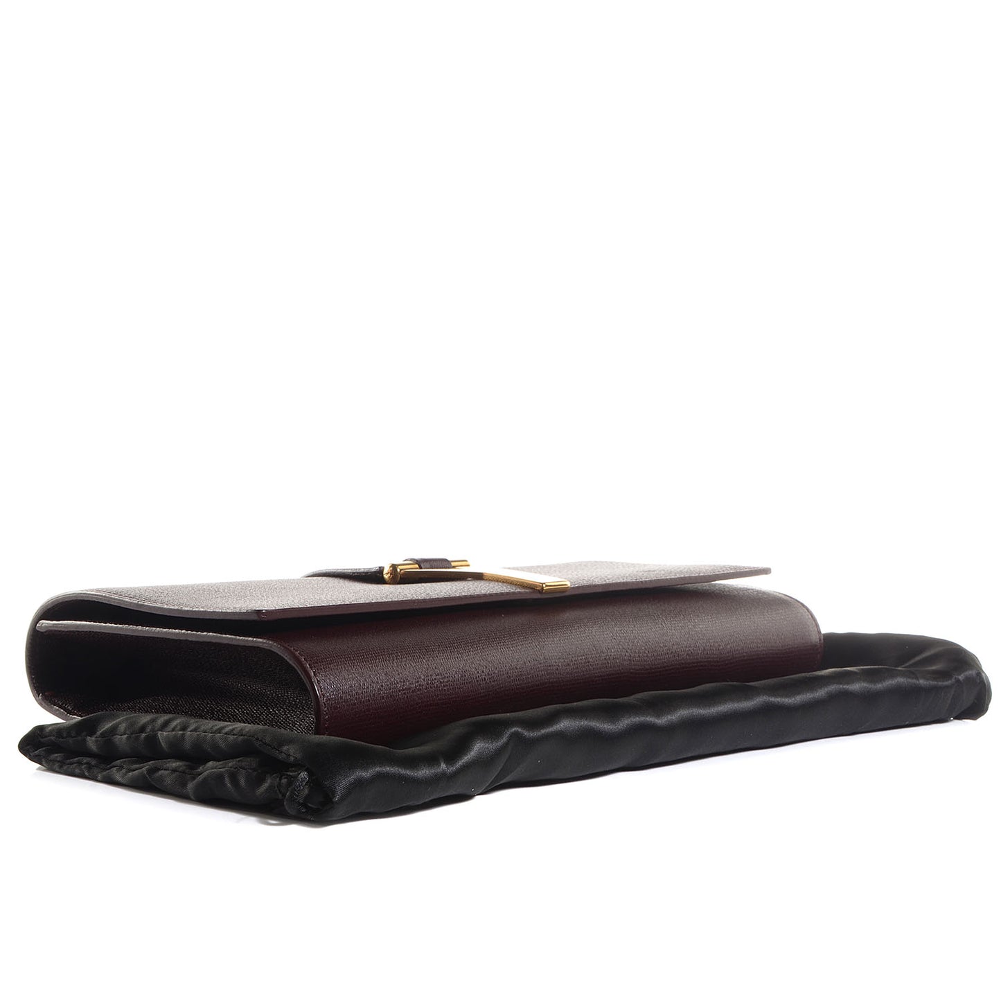 Textured Leather ChYc Clutch Burgundy