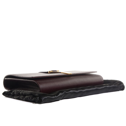 Saint Laurent Textured Leather ChYc Clutch Burgundy 4 of 7