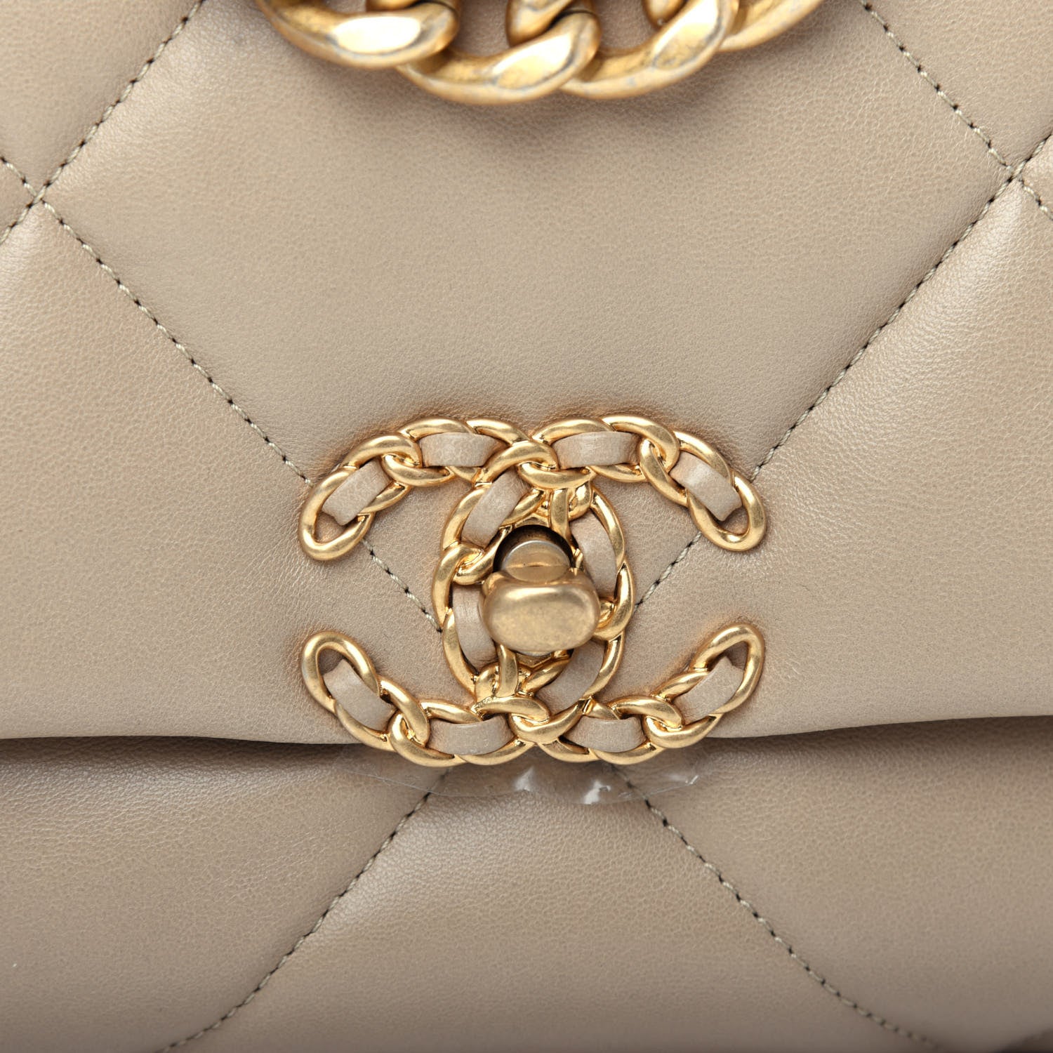 Chanel Lambskin Quilted Medium Chanel 19 Flap Dark Beige 10 of 10