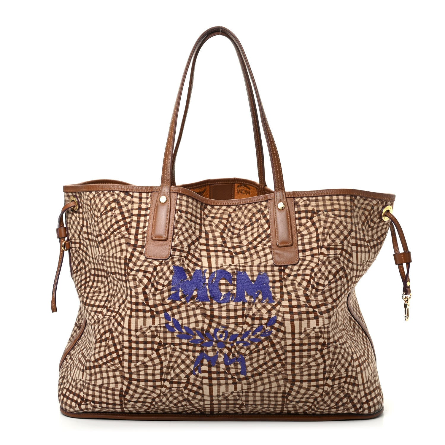 MCM Visetos Large Liz Reversible Shopper Tote Cognac 4 of 11