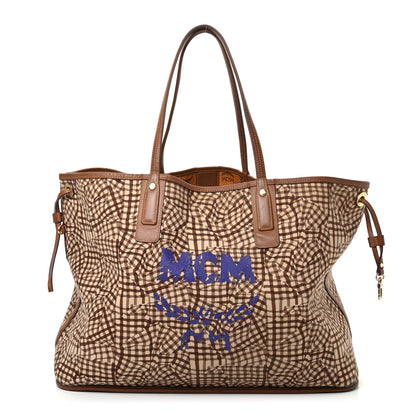 MCM Visetos Large Liz Reversible Shopper Tote Cognac 4 of 11