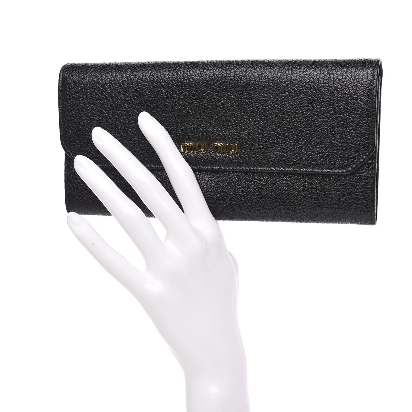 Goatskin Madras Flap Wallet Black