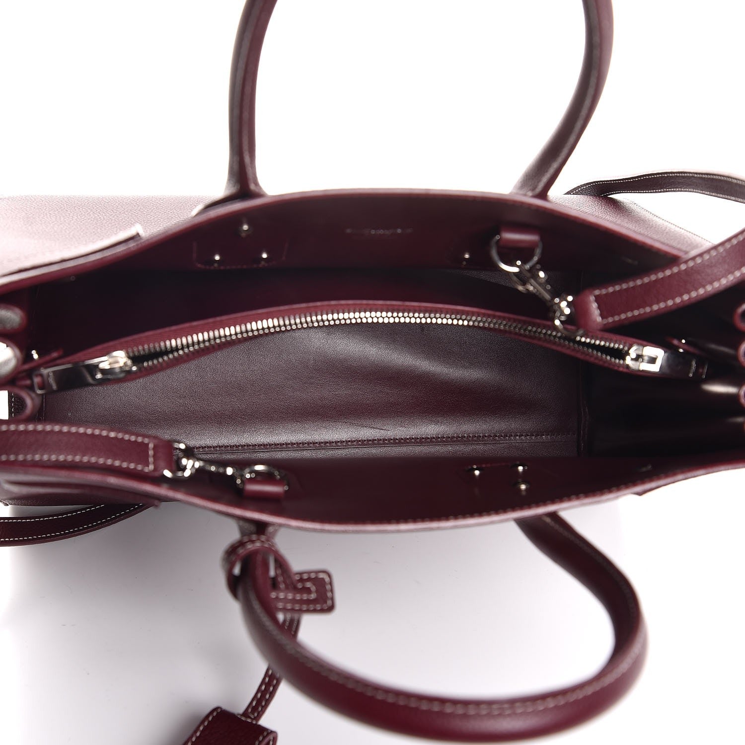 Saint Laurent Grained Calfskin Topstitch Small Classic Sac De Jour Rouge Legion 5 of 10