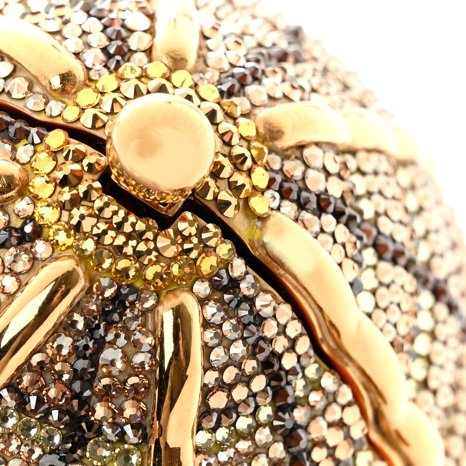 Judith Leiber Crystal Beehive Minaudiere Clutch Gold 11 of 12