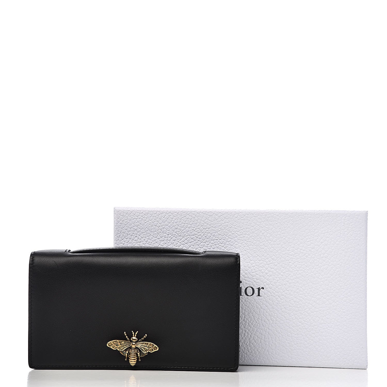 Christian Dior Calfskin Bee Clutch Black 8 of 8